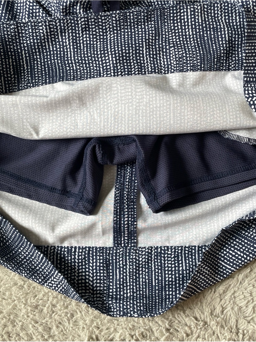 ATHLETA sz 4 Blue White Batik Midtown Skort Skirt Short Athletic Tennis Golf - Picture 5 of 12